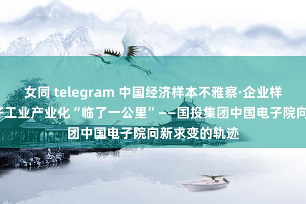 女同 telegram 中国经济样本不雅察·企业样本篇| 买通电子工业产业化“临了一公里”——国投集团中国电子院向新求变的轨迹