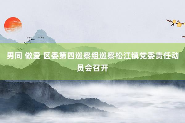 男同 做爱 区委第四巡察组巡察松江镇党委责任动员会召开